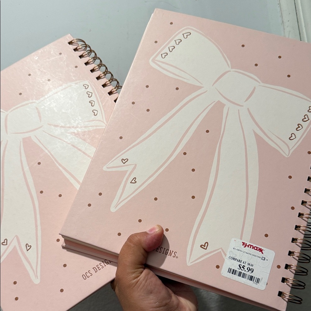 Pink Notebooks with Bow Design - Picture 2 of 2